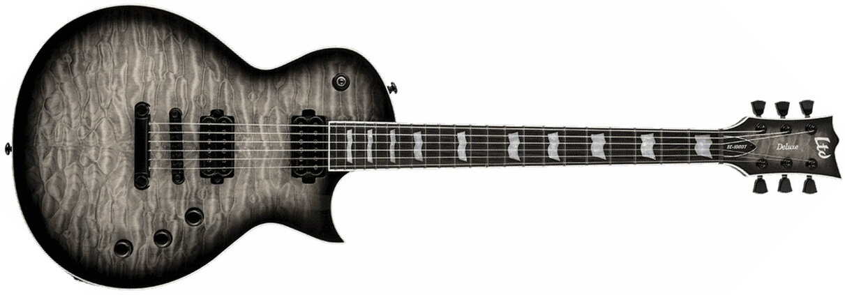 Ltd Ec-1000t Hh Fishman Fluence Ht Eb - Charcoal Burst - Enkel gesneden elektrische gitaar - Main picture