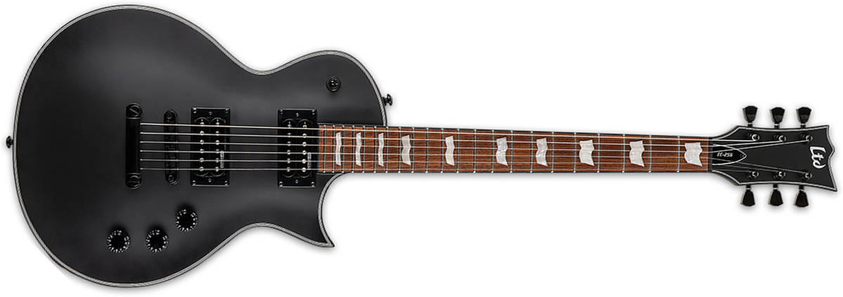 Ltd Ec-256 Hh Ht Jat - Black Satin - Enkel gesneden elektrische gitaar - Main picture