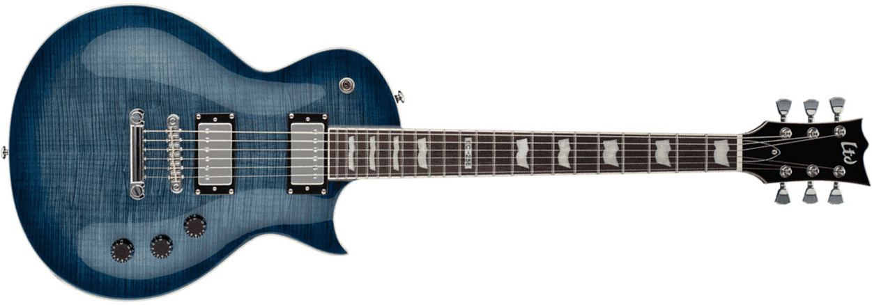Ltd Ec-256fm Cbtbl - Cobalt Blue - Enkel gesneden elektrische gitaar - Main picture