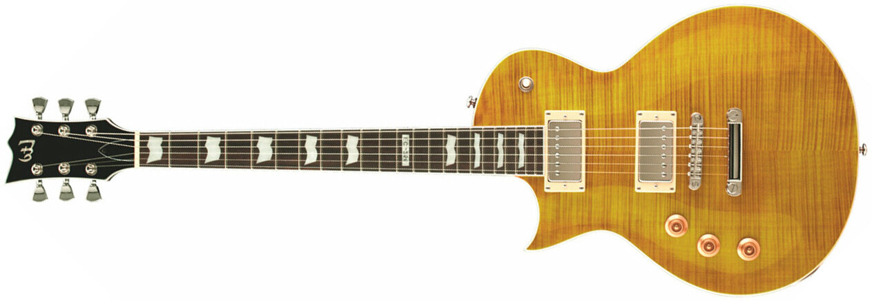 Ltd Ec-256fm Lh Gaucher Hh Ht Jat - Lemon Drop - Linkshandige elektrische gitaar - Main picture