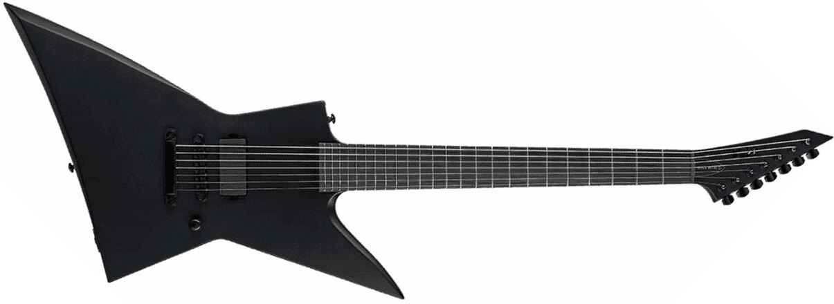 Ltd Ex-7 Baritone Black Metal 1h Emg Ht Eb - Black Satin - 7-snarige elektrische gitaar - Main picture