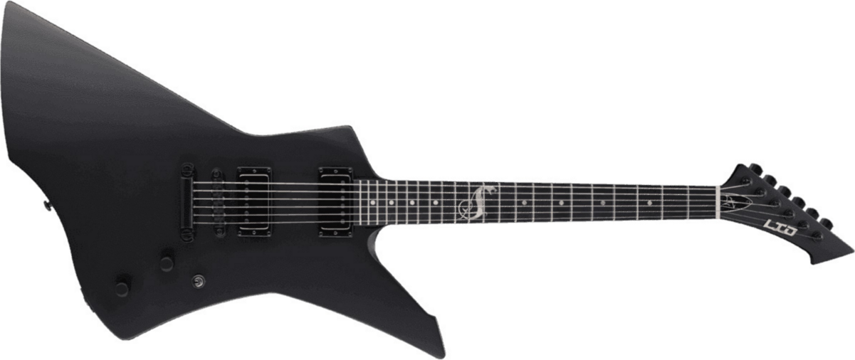 Ltd James Hetfield Snakebyte - Black Satin - Metalen elektrische gitaar - Main picture