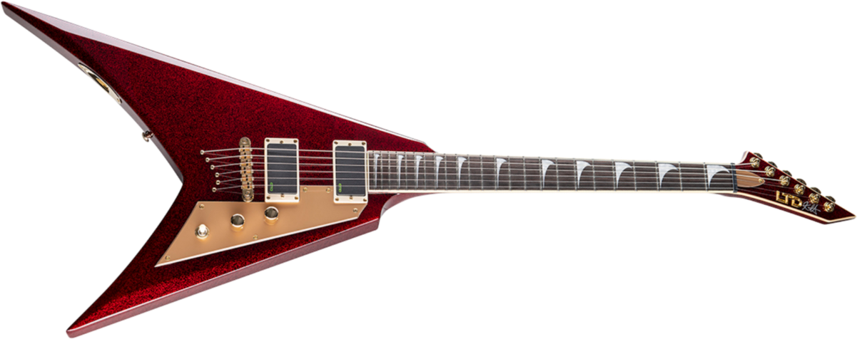 Ltd Kh-v 602 Kirk Hammett Signature Hh Ht Eb - Red Sparkle - Metalen elektrische gitaar - Main picture