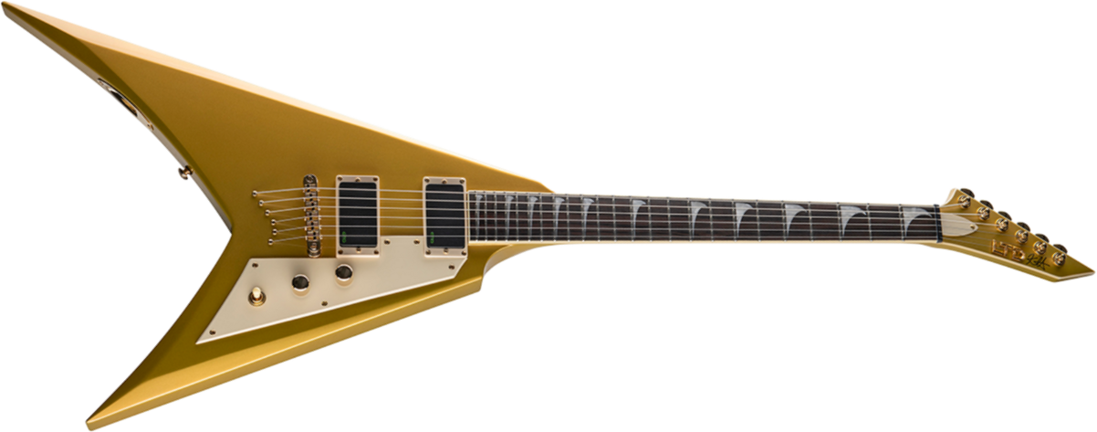 Ltd Kh-v 602 Kirk Hammett Signature Hh Ht Eb - Metallic Gold - Metalen elektrische gitaar - Main picture