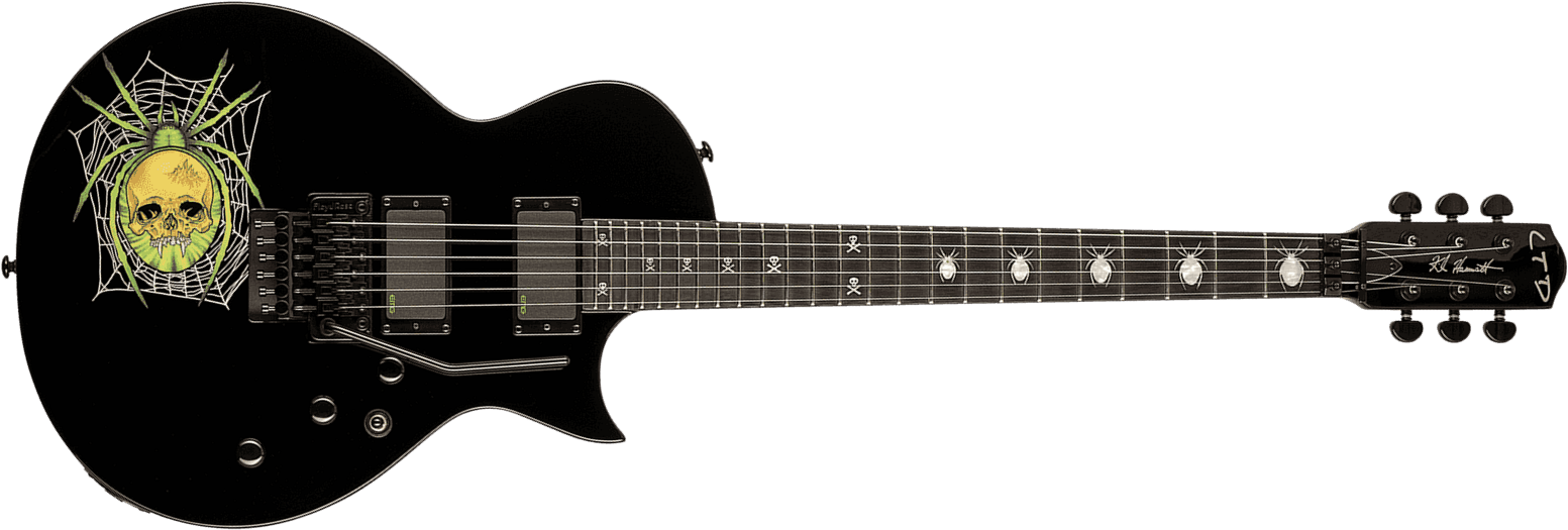 Ltd Kh3 Kirk Hammett 30th Anniversary Fr Hh Eb - Black - Enkel gesneden elektrische gitaar - Main picture