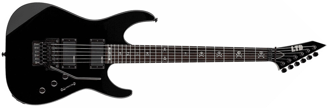 Ltd Kirk Hammett Kh-202 2018 Signature Hh Fr Rw - Black - Elektrische gitaar in Str-vorm - Main picture