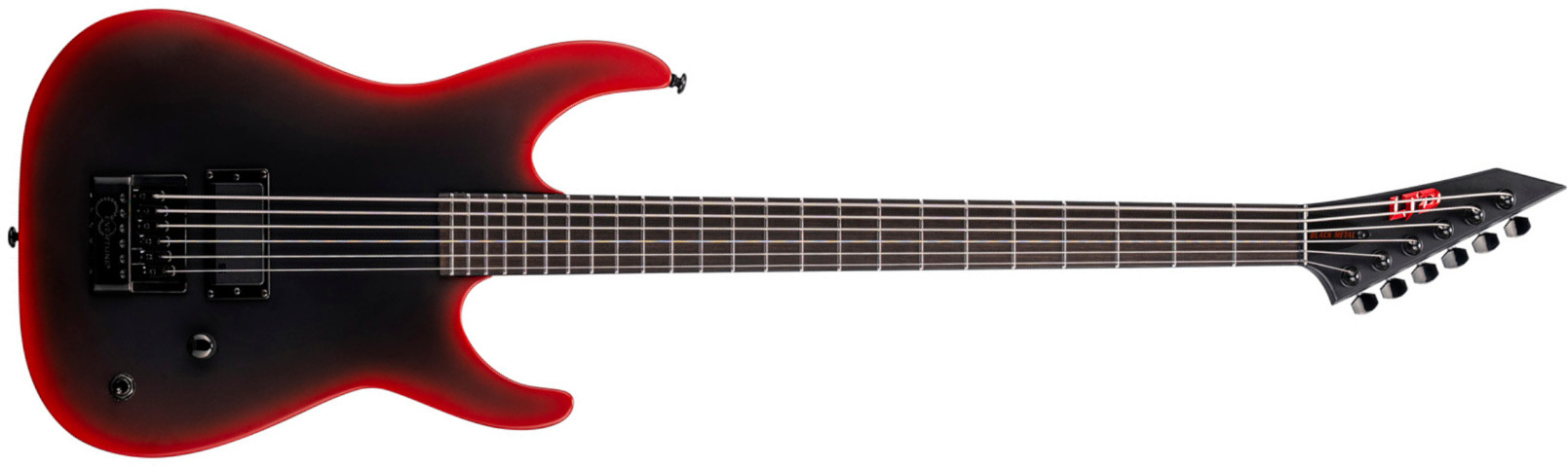Ltd M-6 Evertune Baritone Black Metal Series Ht 1h Eb - Black Red Burst Satin - Elektrische gitaar in Strat vorm - Main picture