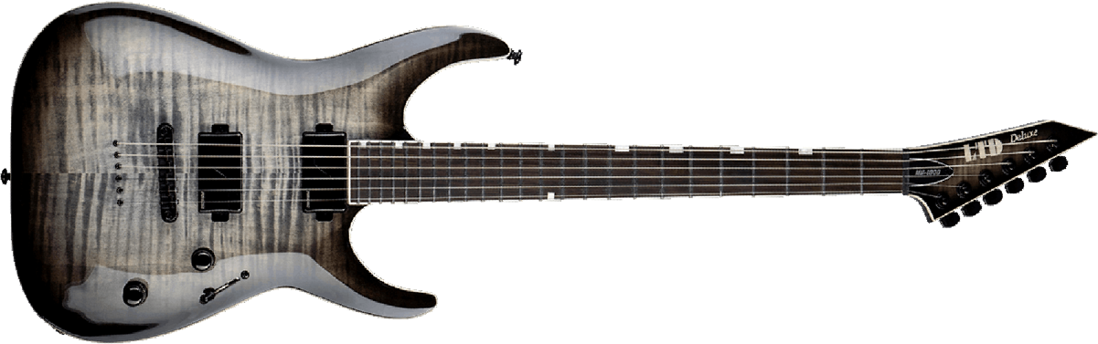 Ltd Mh-1000 Deluxe Hardtail Fishman Hh Eb - Charcoal Burst - Metalen elektrische gitaar - Main picture