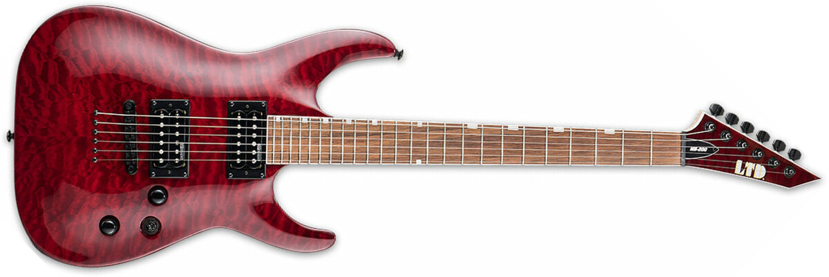 Ltd Mh-200qm Nt Hh Ht Jat - See Thru Black Cherry - Elektrische gitaar in Str-vorm - Main picture