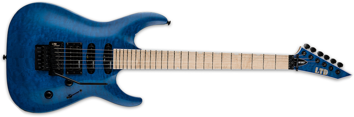 Ltd Mh203qm Hss Fr Mn - See Thru Blue - Elektrische gitaar in Str-vorm - Main picture