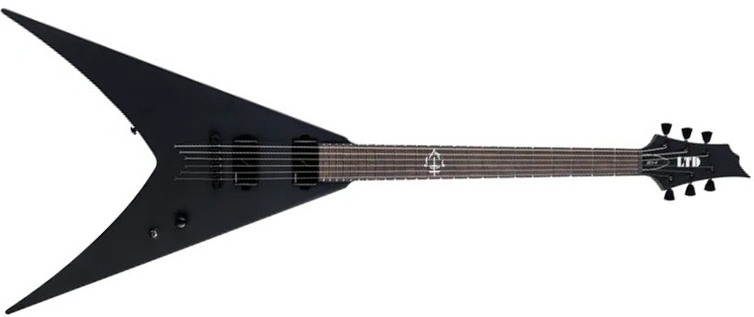 Ltd Nergal Hex-6 Signature 2h Fishman Fluence Ht Eb - Black Satin - Kenmerkende elektrische gitaar - Main picture