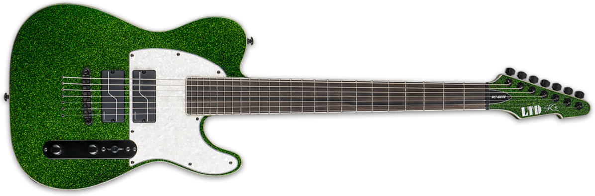 Ltd Sct-607 Baryton Stephen Carpenter - Green Sparkle - 7-snarige elektrische gitaar - Main picture