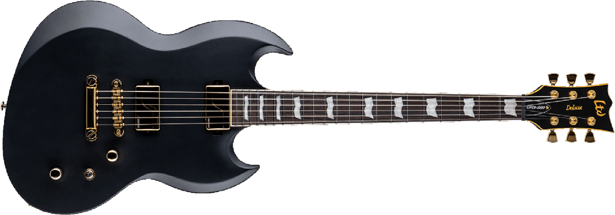 Ltd Viper-1000 Gh Hardtail Fishman Hh Eb - Vintage Black - Metalen elektrische gitaar - Main picture