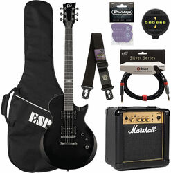 Elektrische gitaar set Ltd EC-10 KIT Pack +Marshall MG10 +Accessoires - Black