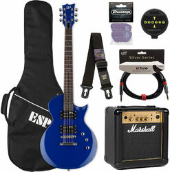 Elektrische gitaar set Ltd EC-10 KIT Pack +Marshall MG10 +Accessoires - Blue