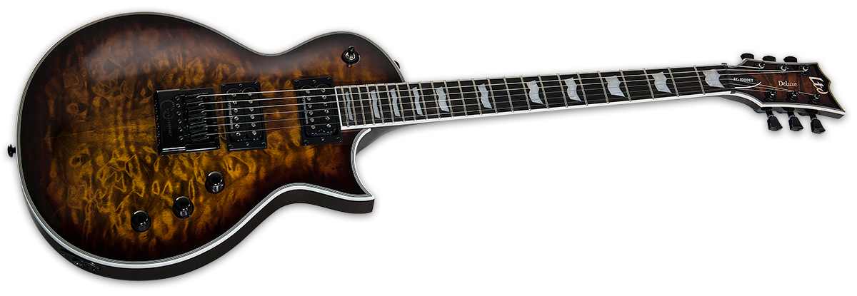 Ltd Ec-1000 Evertune Hh Seymour Duncan Ht Eb - Dark Brown Sunburst - Enkel gesneden elektrische gitaar - Variation 1