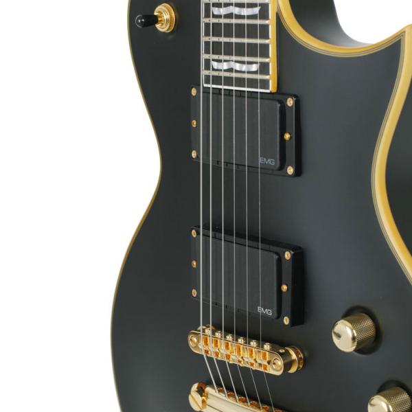 Ltd Ec-1000 Lh Gaucher Hh Emg Ht Eb - Vintage Black - Linkshandige elektrische gitaar - Variation 1