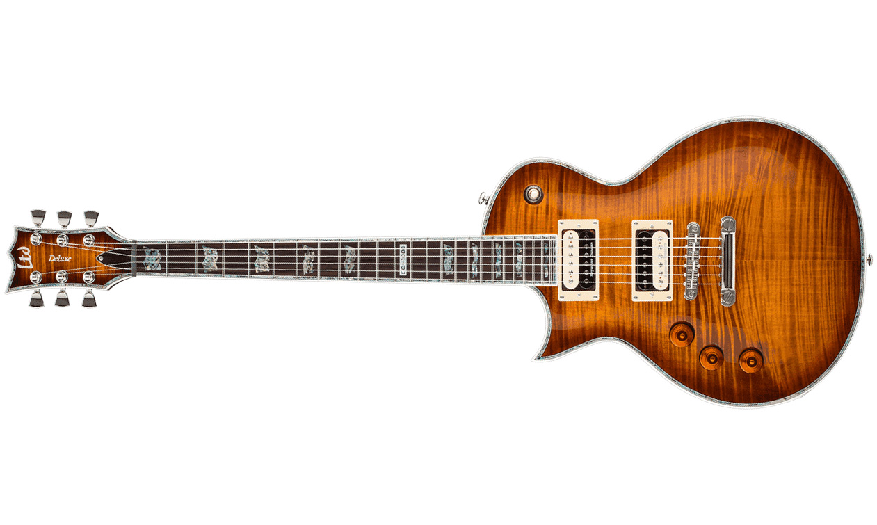 Ltd Ec-1000 Lh Gaucher Seymour Duncan - Amber Sunburst - Linkshandige elektrische gitaar - Variation 1
