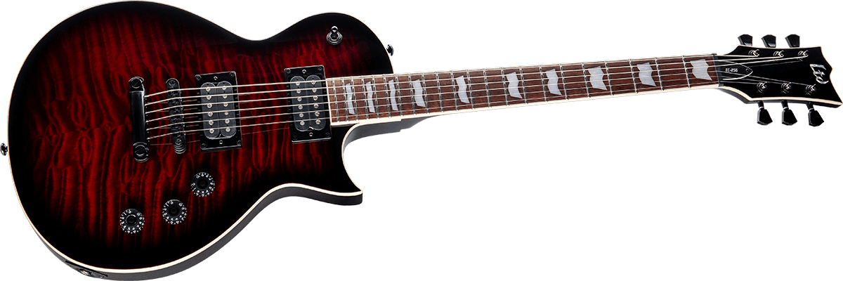 Ltd Ec-256 Hh Ht Jat - See Thru Black Cherry Sunburst - Metalen elektrische gitaar - Variation 2