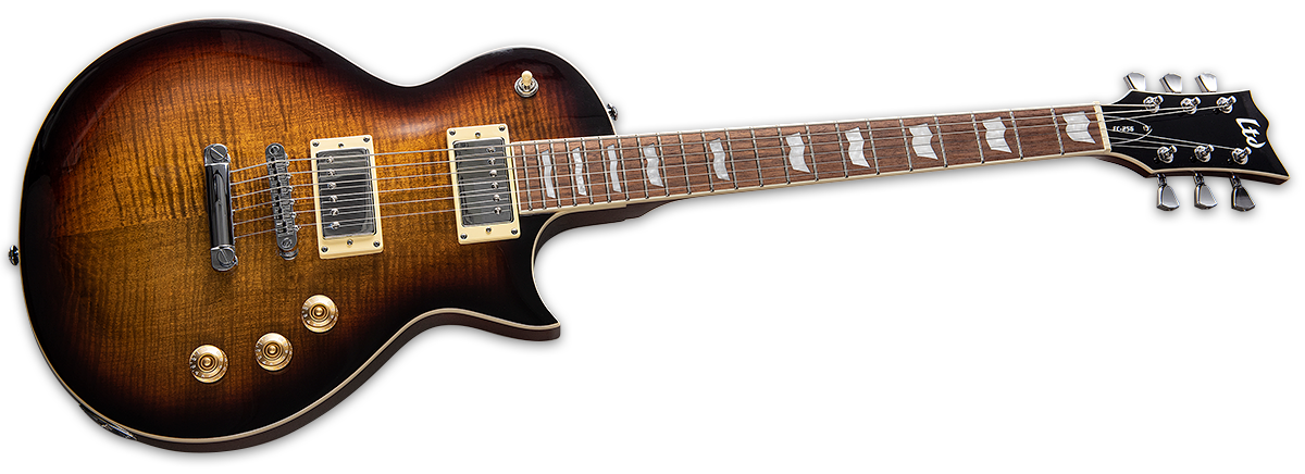 Ltd Ec-256fm Hh Ht Jat - Dark Brown Sunburst - Enkel gesneden elektrische gitaar - Variation 1