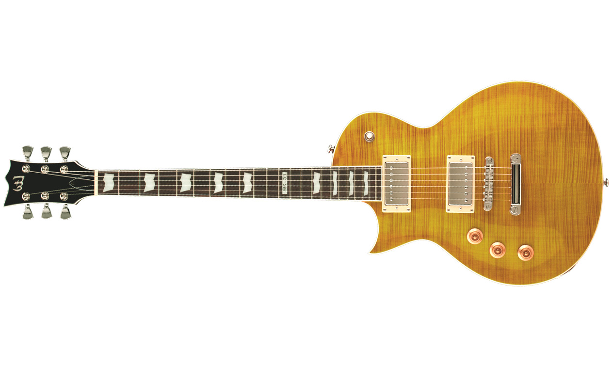 Ltd Ec-256fm Lh Gaucher Hh Ht Jat - Lemon Drop - Linkshandige elektrische gitaar - Variation 1