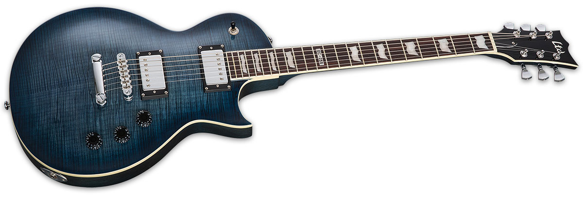 Ltd Ec-256fm Lh Gaucher Hh Ht Jat - Cobalt Blue - Linkshandige elektrische gitaar - Variation 1