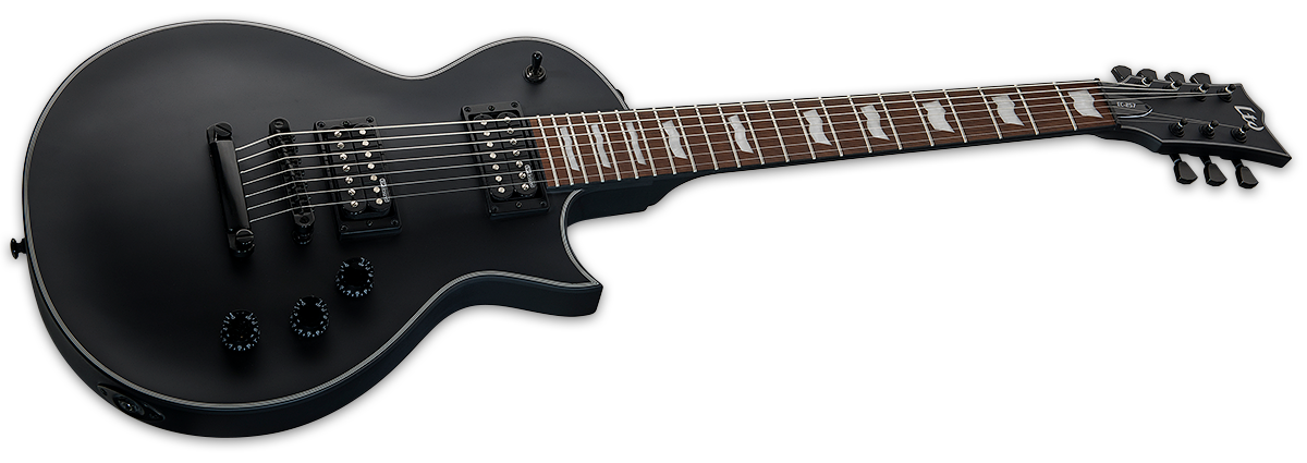 Ltd Ec-257 7c Hh Ht Jat - Black Satin - 7-snarige elektrische gitaar - Variation 1