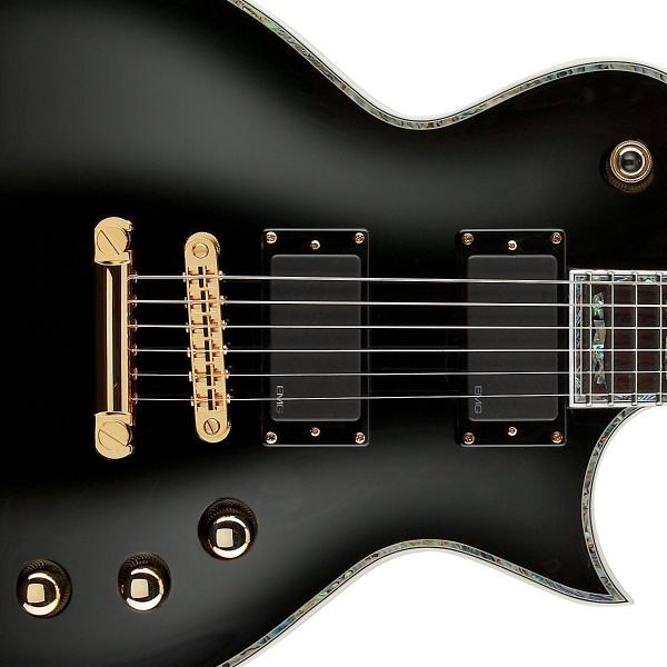 Solid body elektrische gitaar Ltd EC-1000 EMG BLK