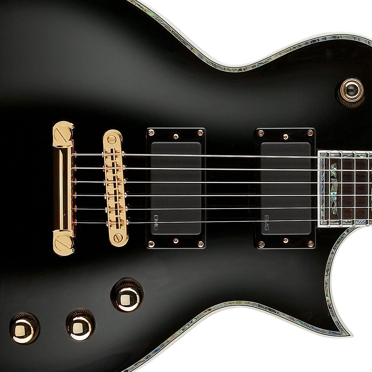 Ltd Ec-1000 Emg Blk - Black - Metalen elektrische gitaar - Variation 1