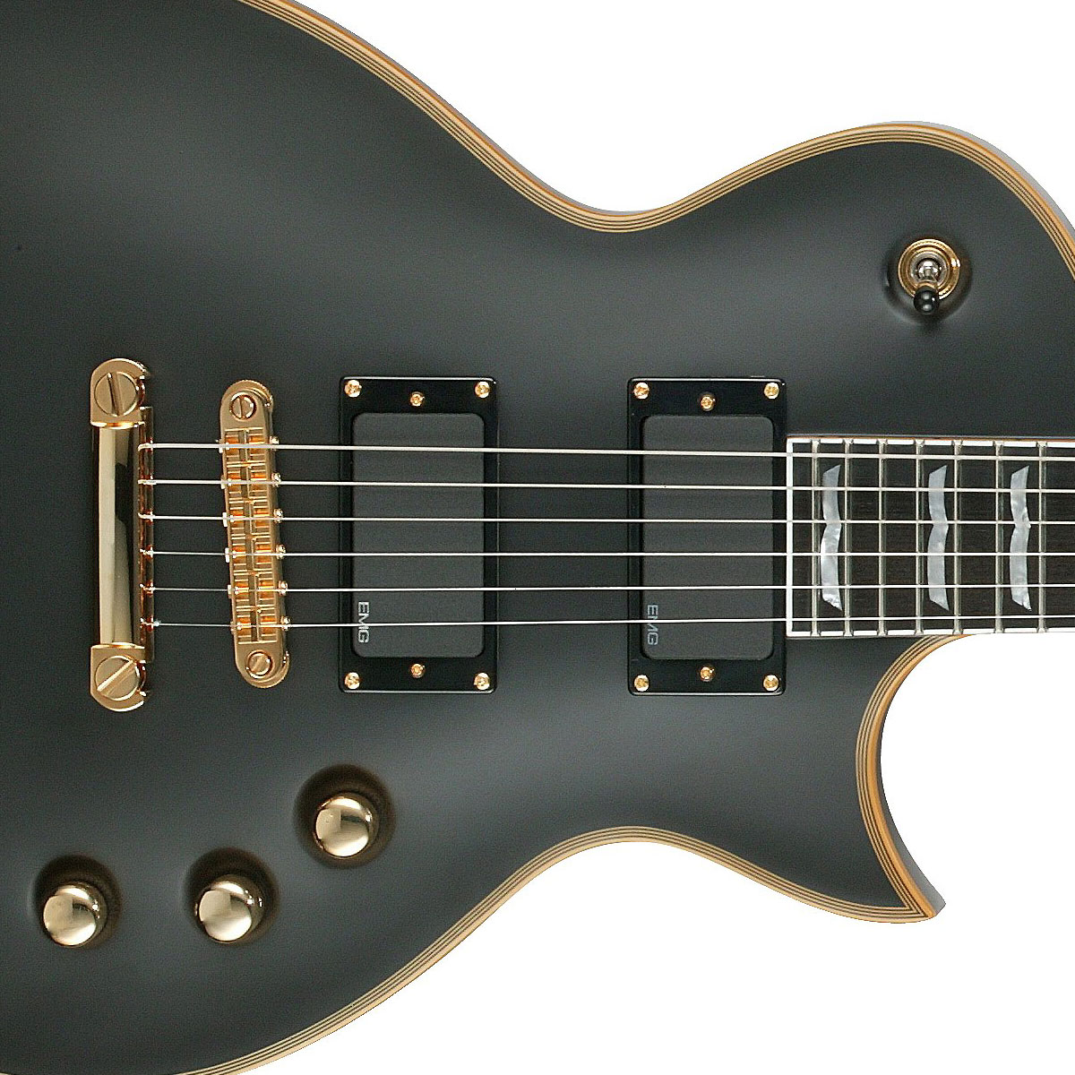 Ltd Ec-1000 Hh Emg Ht Eb - Vintage Black - Enkel gesneden elektrische gitaar - Variation 1