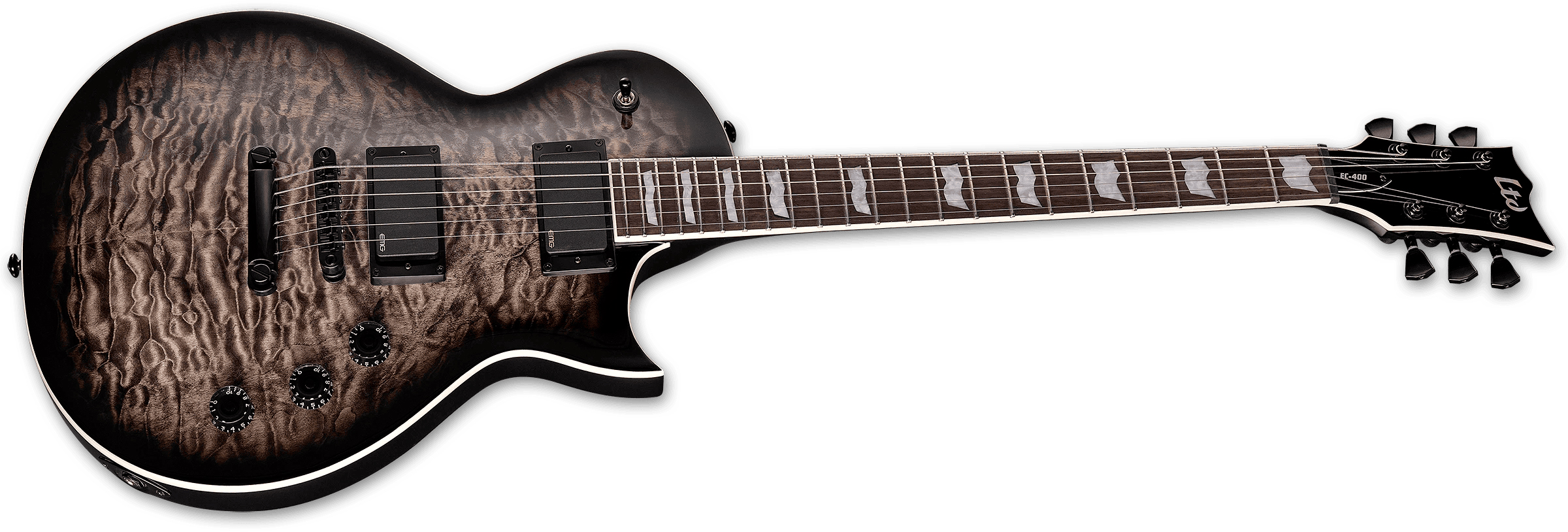 Ltd Ec400qm 2h Emg Ht Rw - See Through Black Sunburst - Single cut gitaar - Variation 1