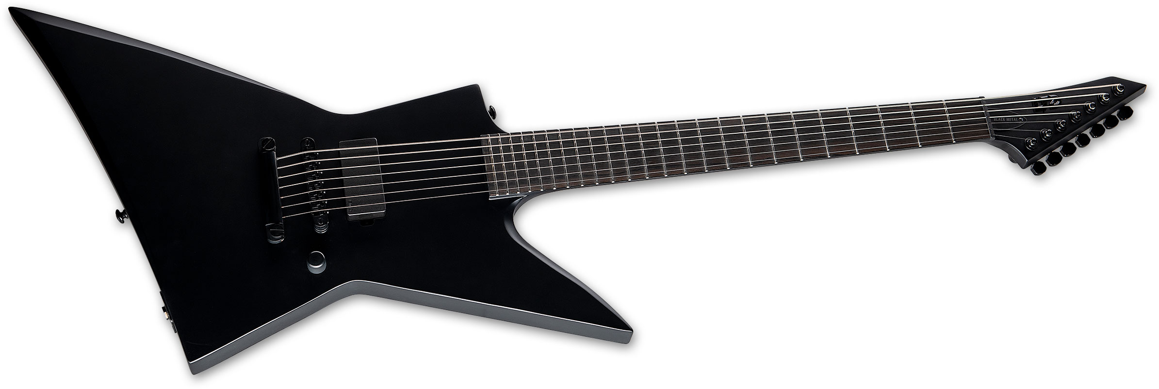 Ltd Ex-7 Baritone Black Metal 1h Emg Ht Eb - Black Satin - 7-snarige elektrische gitaar - Variation 1
