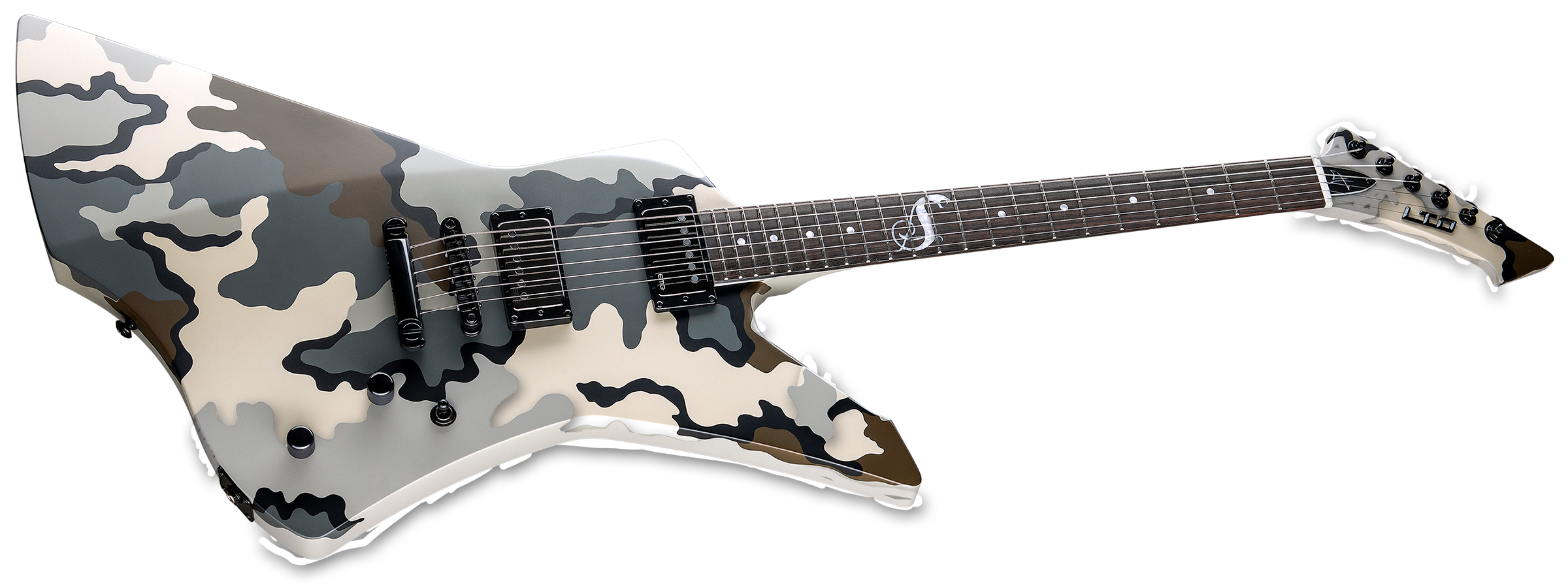 Ltd James Hetfield Snakebyte Camo Signature 2h Emg Ht Eb - Kuiu Camo Satin - Metalen elektrische gitaar - Variation 1