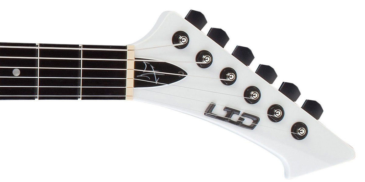 Ltd James Hetfield Snakebyte Emg - Snow White - Metalen elektrische gitaar - Variation 3