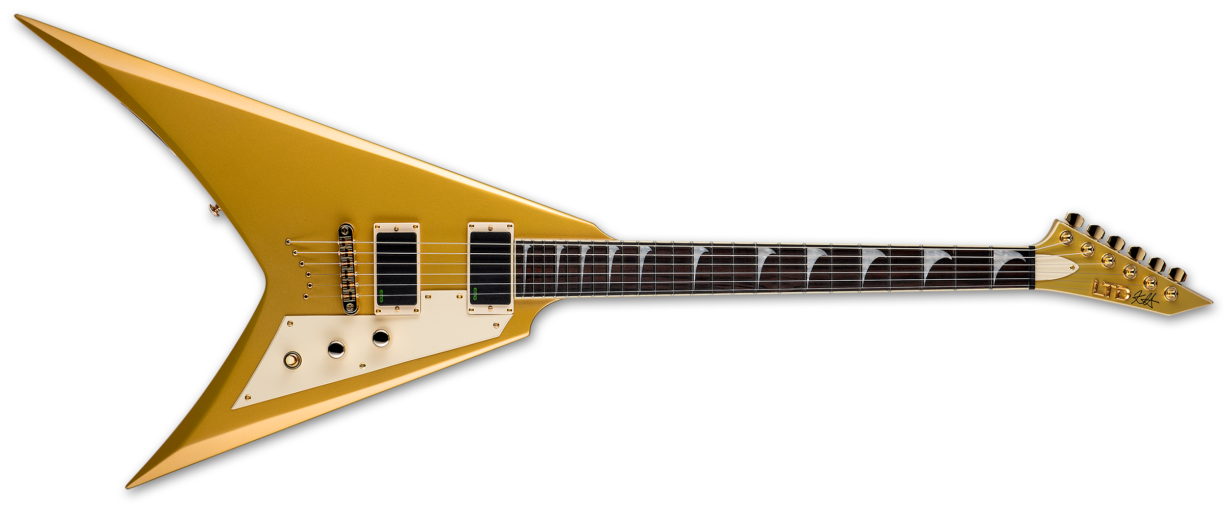 Ltd Kh-v 602 Kirk Hammett Signature Hh Ht Eb - Metallic Gold - Metalen elektrische gitaar - Variation 2