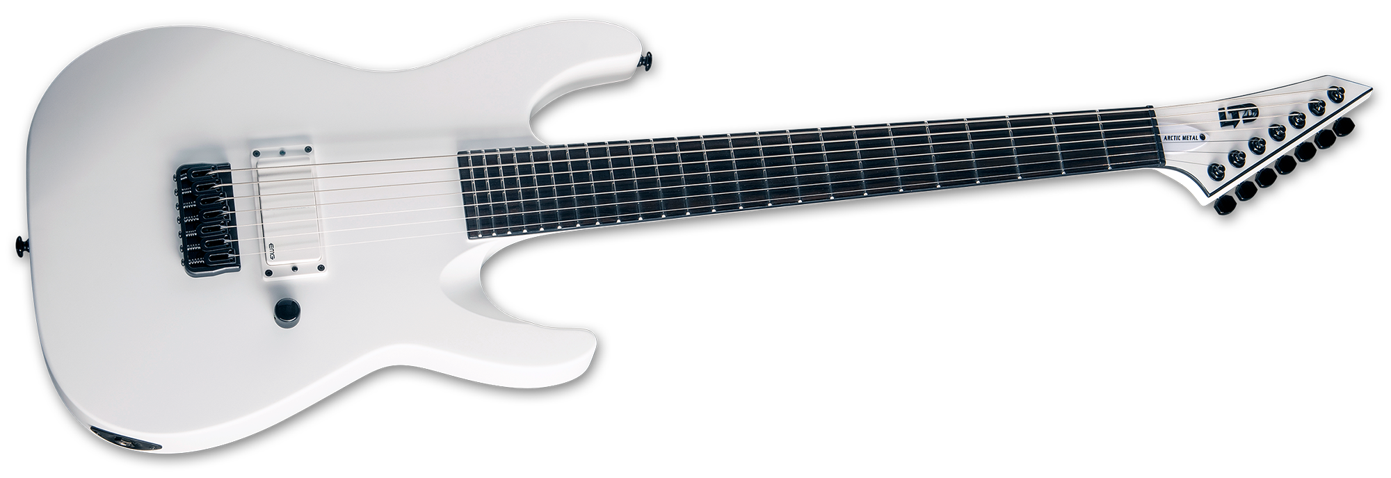 Ltd M-7ht Baritone Arctic Metal 7c H Emg Ht Eb - Snow White Satin - 7-snarige elektrische gitaar - Variation 1