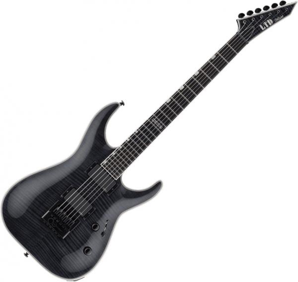 Solid body elektrische gitaar Ltd MH-1000 Evertune - See thru black