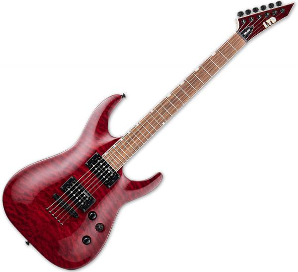 Solid body elektrische gitaar Ltd MH-200QM NT - see thru black cherry
