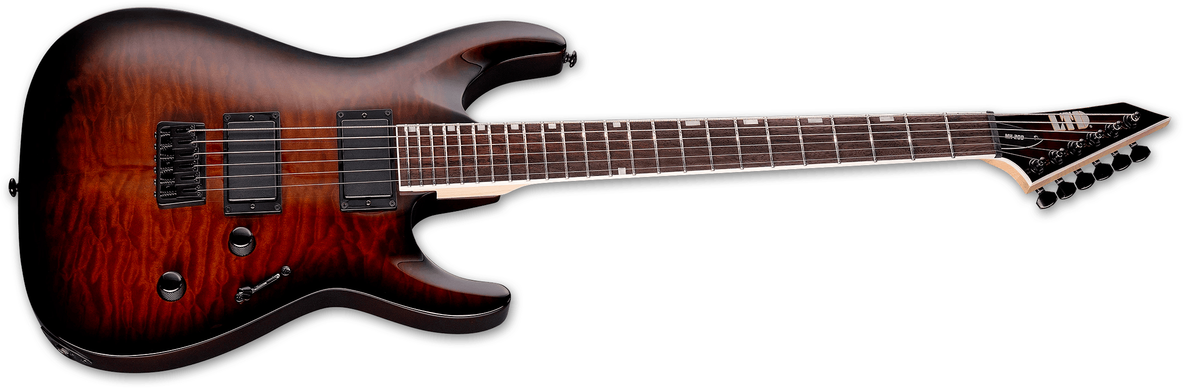 Ltd Mh200ht Qm 2h Ht Rw - Dark Brown Sunburst - Elektrische gitaar in Strat vorm - Variation 1