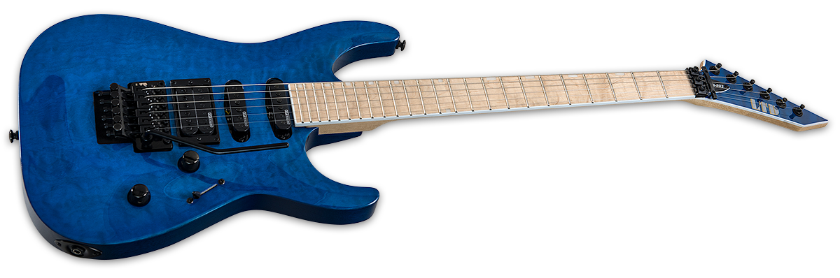 Ltd Mh203qm Hss Fr Mn - See Thru Blue - Elektrische gitaar in Str-vorm - Variation 1
