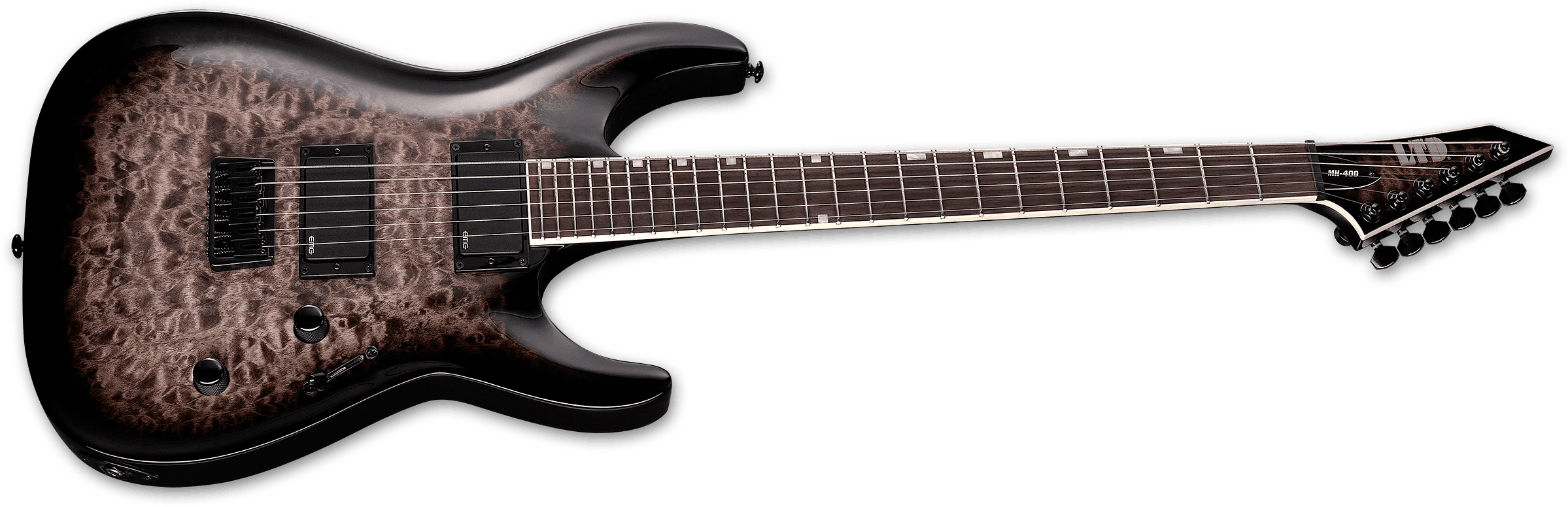 Ltd Mh400 Qm 2h Emg Ht Rw - See Through Black Sunburst - Elektrische gitaar in Strat vorm - Variation 1