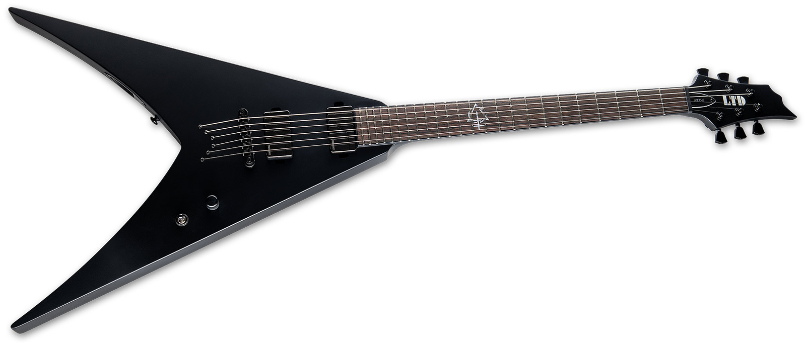 Ltd Nergal Hex-6 Signature 2h Fishman Fluence Ht Eb - Black Satin - Kenmerkende elektrische gitaar - Variation 1