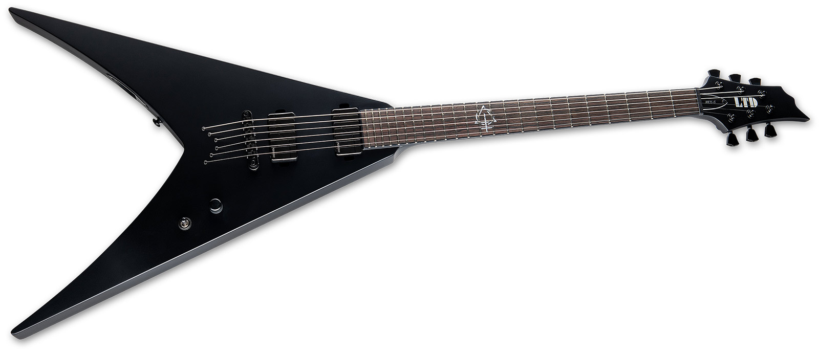 Ltd Nergal Hex-6 Signature 2h Fishman Fluence Ht Eb - Black Satin - Kenmerkende elektrische gitaar - Variation 1