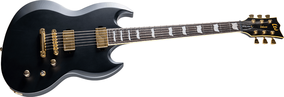 Ltd Viper-1000 Gh Hardtail Fishman Hh Eb - Vintage Black - Metalen elektrische gitaar - Variation 2