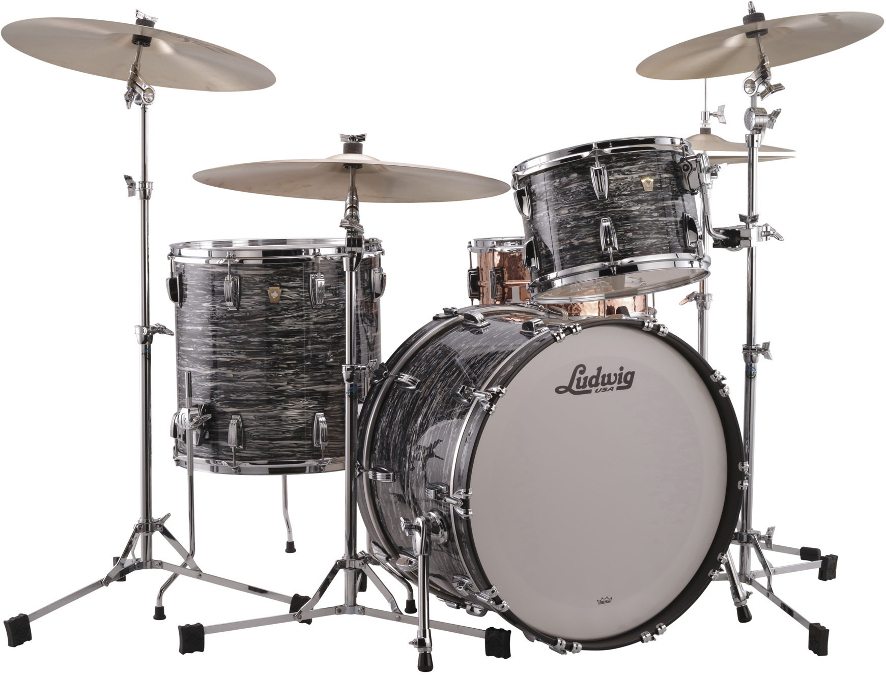 Ludwig Kit Classic Maple  Fab V 3 Futs - 3 FÛts - Vintage Black Oyster - Standaard drumstel - Main picture