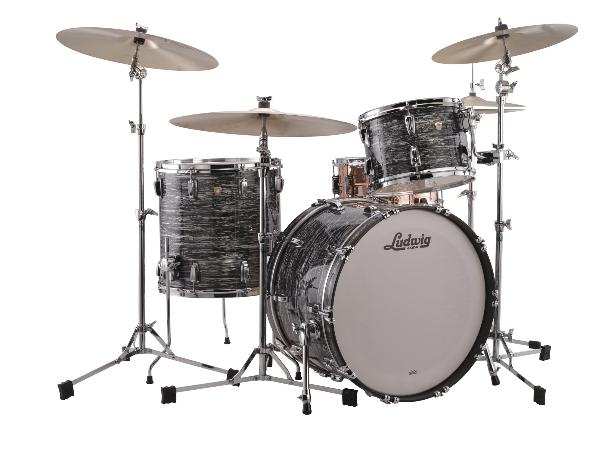 Ludwig Kit Classic Maple  Fab V 3 Futs - 3 FÛts - Vintage Black Oyster - Standaard drumstel - Variation 1