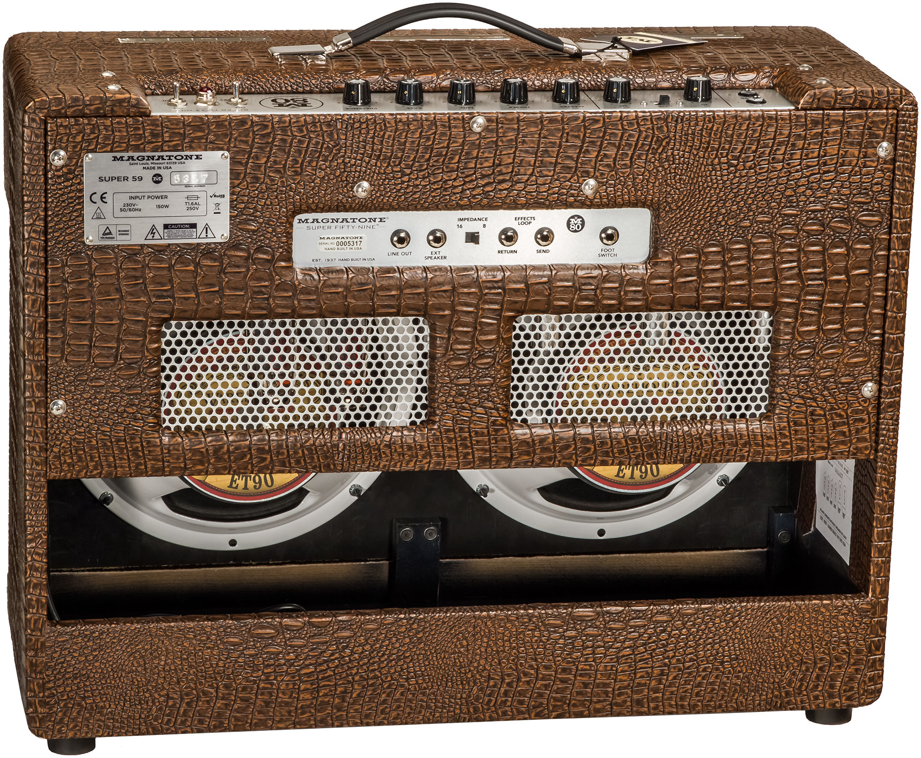 Magnatone Master Collection Super Fifty-nine M-80 Combo 45w 2x12 Croc Ostridge Brown - Combo voor elektrische gitaar - Variation 1