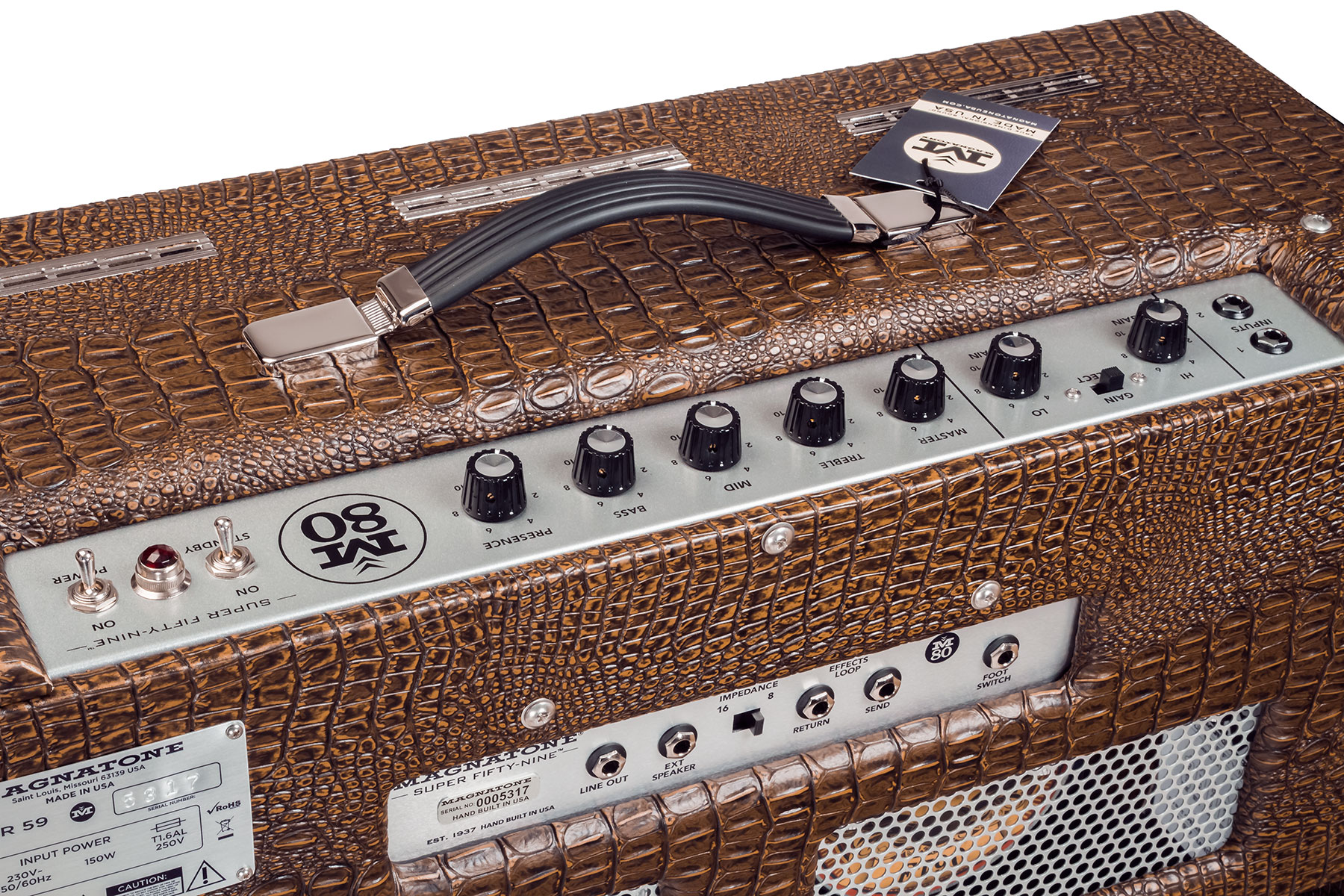 Magnatone Master Collection Super Fifty-nine M-80 Combo 45w 2x12 Croc Ostridge Brown - Combo voor elektrische gitaar - Variation 2