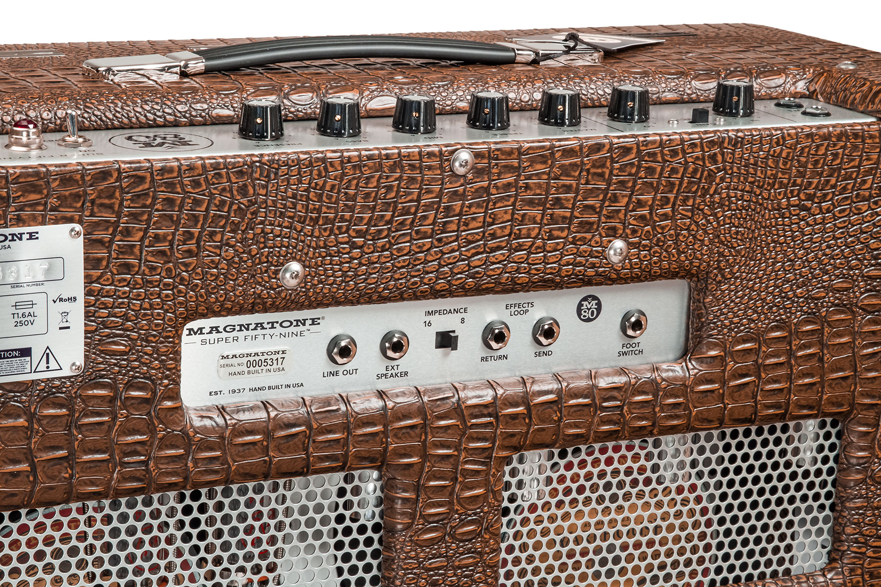 Magnatone Master Collection Super Fifty-nine M-80 Combo 45w 2x12 Croc Ostridge Brown - Combo voor elektrische gitaar - Variation 3