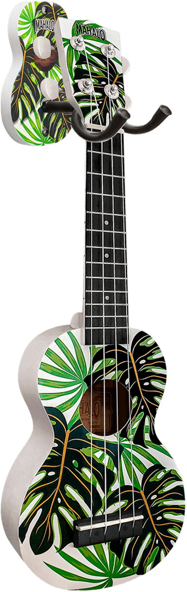 Mahalo Soprano + Support Mural - Monstera - Ukulele - Variation 1